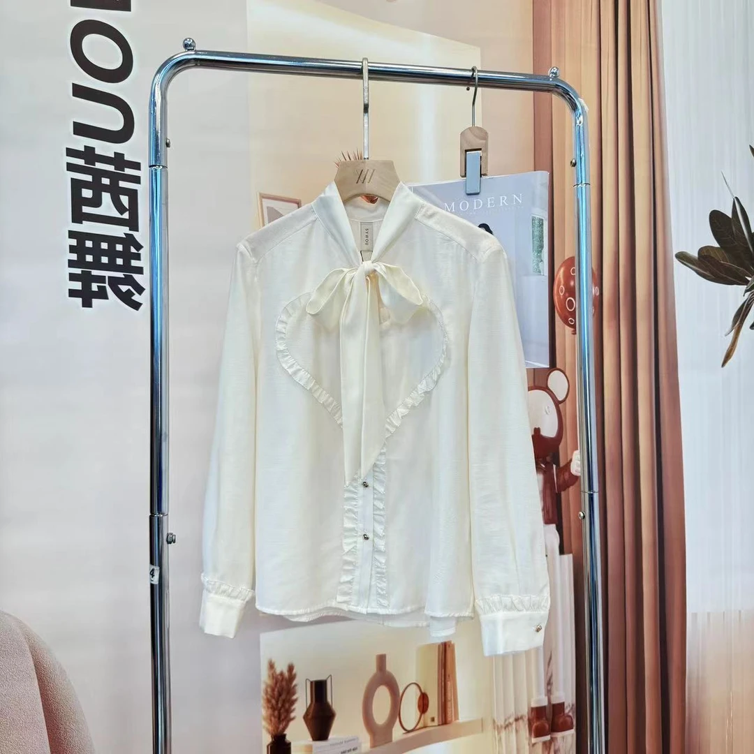 茜舞衬衫女2025长袖时尚百搭气质设计感衬衣【321559】