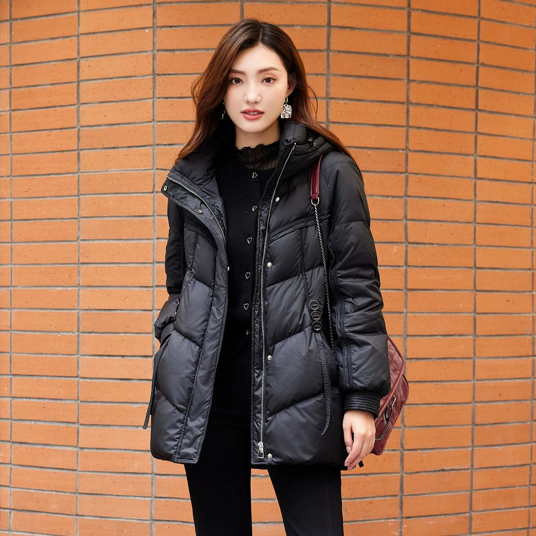 茜舞羽绒服女2024时尚加厚保暖休闲简约羽绒服【53W120】