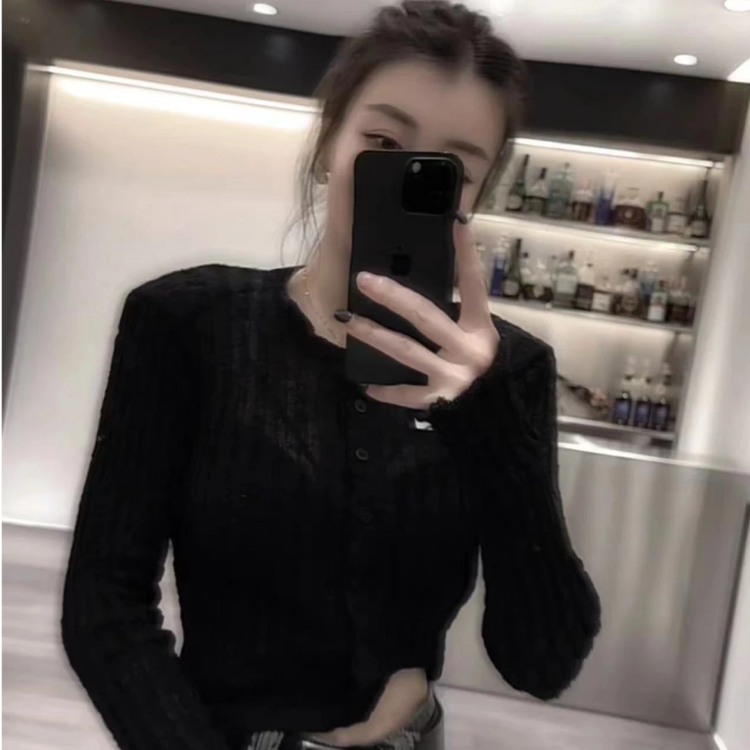 时尚显瘦美背款开衫针织长袖