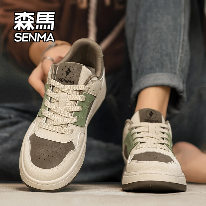 SENMA/森马男鞋2024秋冬加绒休闲鞋男士工作板鞋韩版运动小白棉鞋