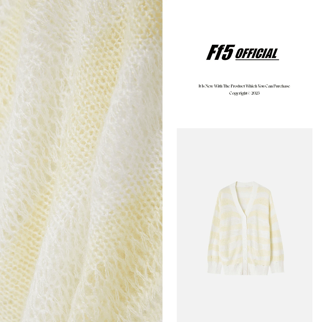 FF5条纹马海毛开衫FFF23086730