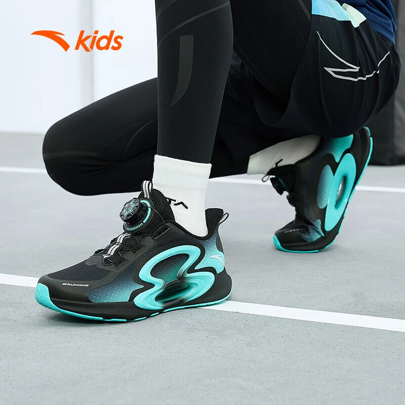 安踏男童减震回弹跑鞋2024夏季新款网面透气软底休闲缓震跑步鞋子