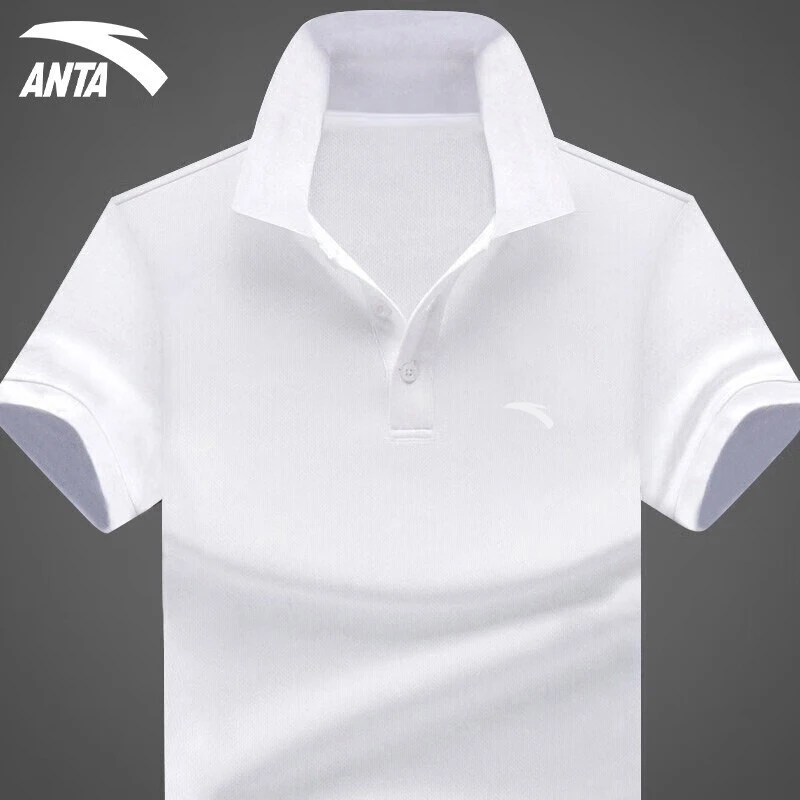 安踏速干polo衫男T恤短袖衣服白色运动秋季冰丝透气百搭休闲半袖