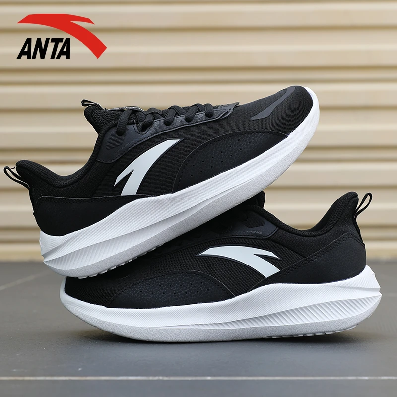 安踏女鞋运动鞋减震轻便黑色跑鞋秋季网面透气百搭跑步鞋正品跑鞋