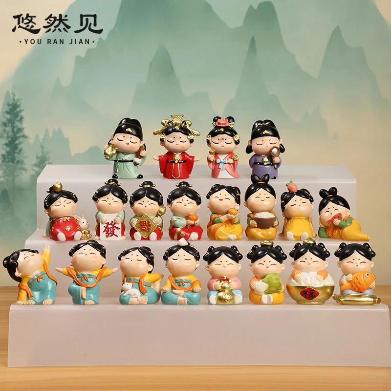 中式古风创意小礼物女生高档桌面装饰树脂高端摆件西安洛阳文创纪