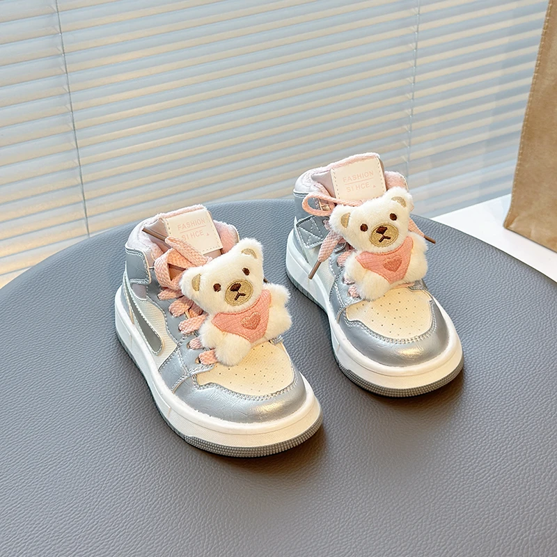 女童冬季运动鞋2024年新款休闲儿童百搭加绒防滑冬款保暖鞋子A450