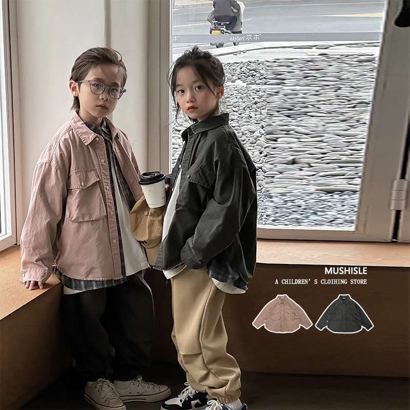 【2024新款】阿又童装儿童男童中大童日系春款外套宽松水洗99132C