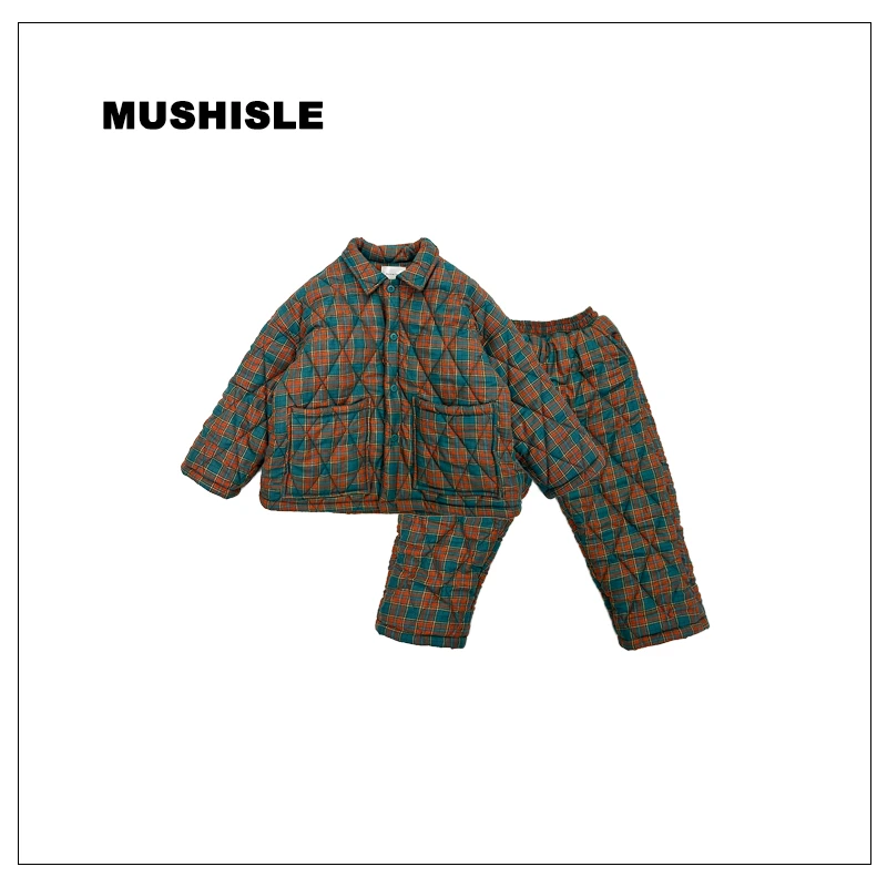 阿又男童中大童春冬套翻领时尚加绒宽松保暖套装83332D