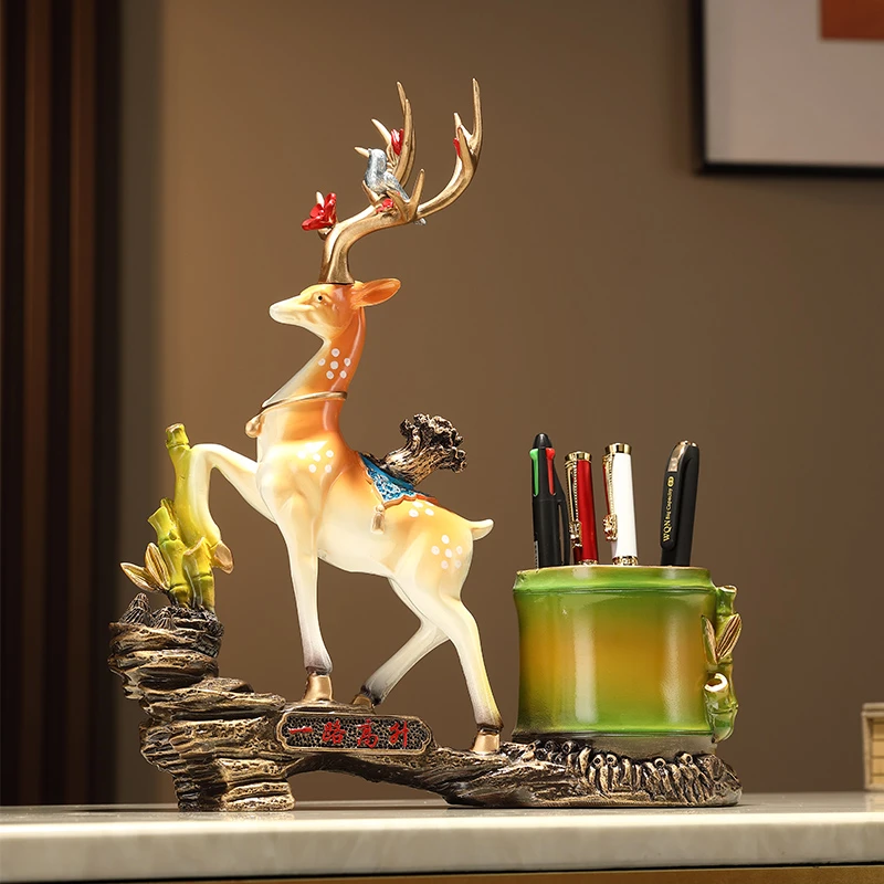 步步高升笔筒摆件办公室书房桌面装饰品送朋友创意礼品送老师礼物