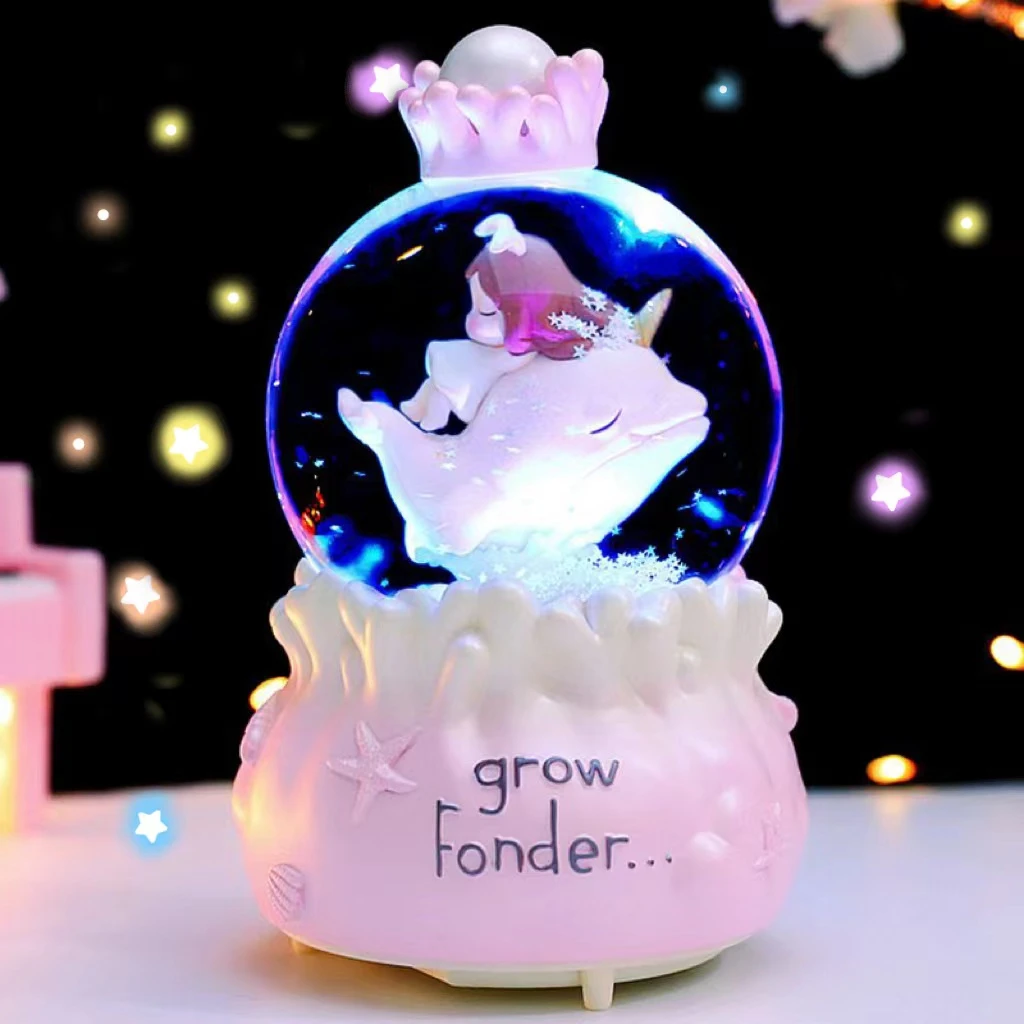 水晶球音乐盒女孩八音盒可旋转送闺蜜毕业生公主女生生日儿童礼物