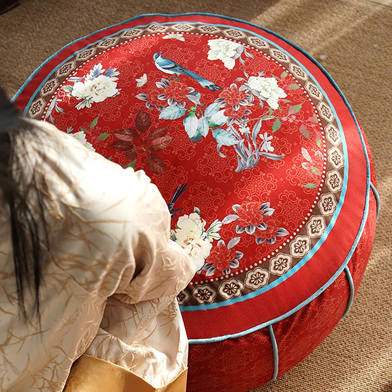 中式红色坐墩套喜庆客厅榻榻米懒人软坐垫蒲团可拆洗地上靠垫新年