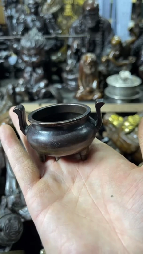 【闪购商品】铜手把官帽炉铜案台摆件 手把物件