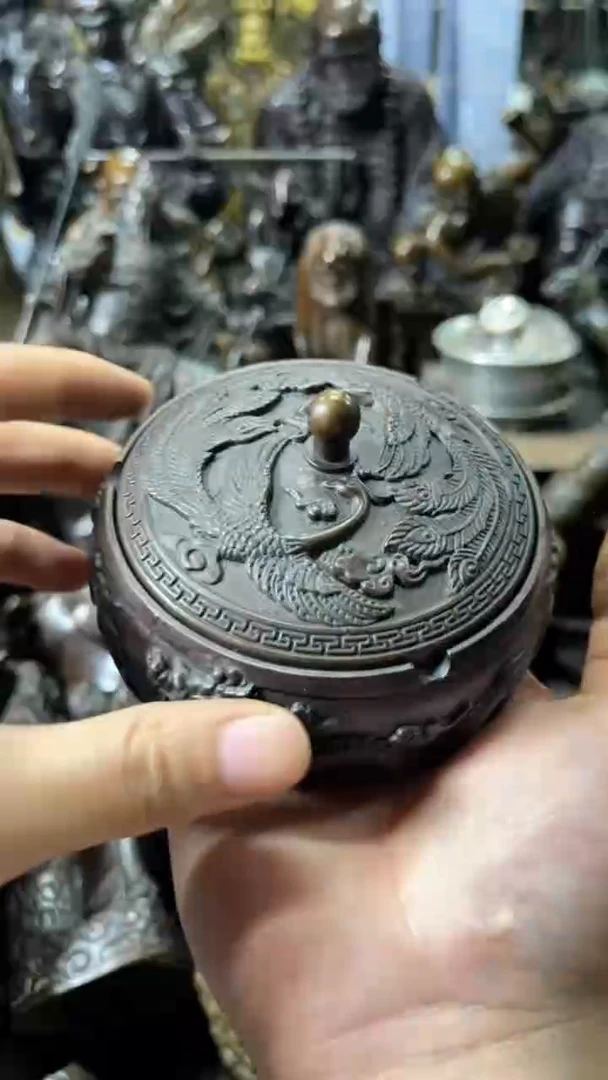 【闪购商品】·龙凤小烟灰缸  案台摆件 物品摆件