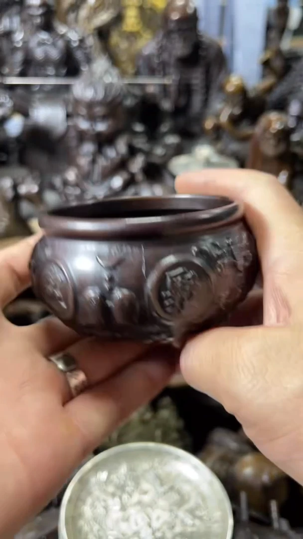 【闪购商品】铜小聚宝盆铜案台摆件 手把物件