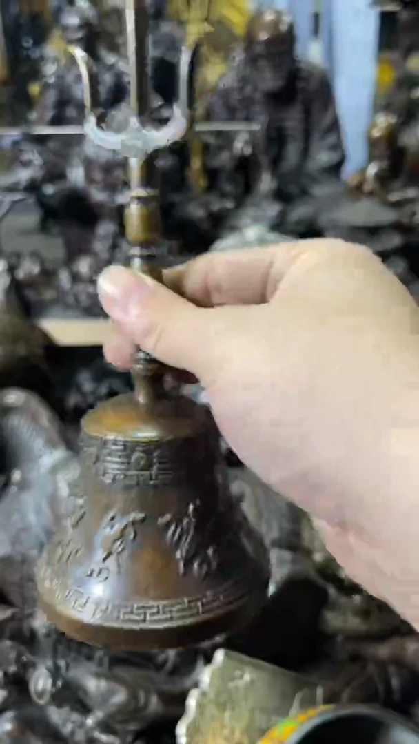 【闪购商品】铜三清铃铜案台摆件 把玩物件