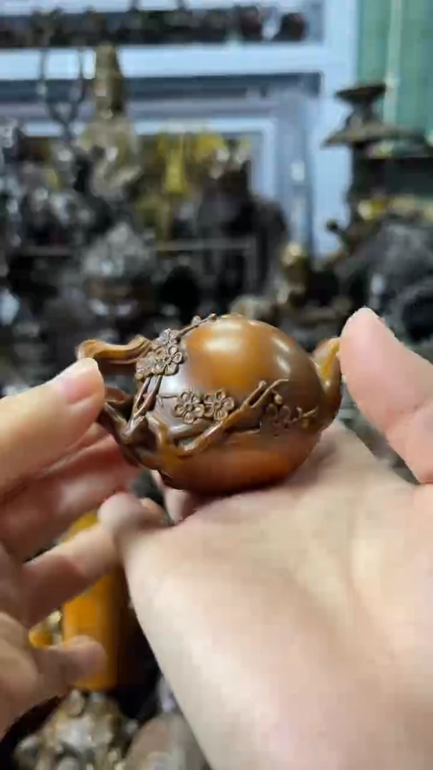 【闪购商品】.案台摆件 物品摆件黄杨木把把壶