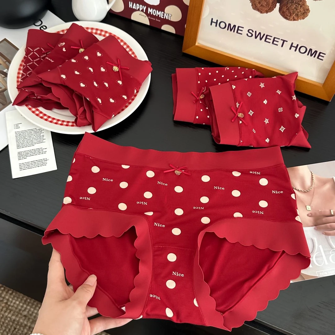 小幸运安可拉红色内裤女中腰柔软亲肤喜庆本命年结婚底裤2780