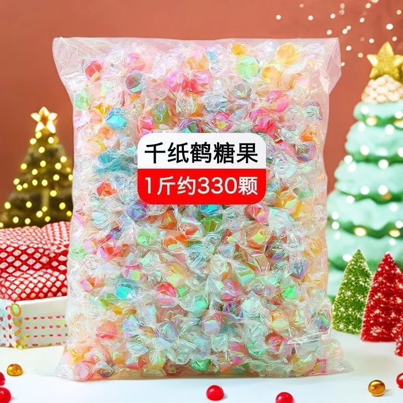 炫彩千纸鹤糖果水果味硬糖混合口味零食礼物