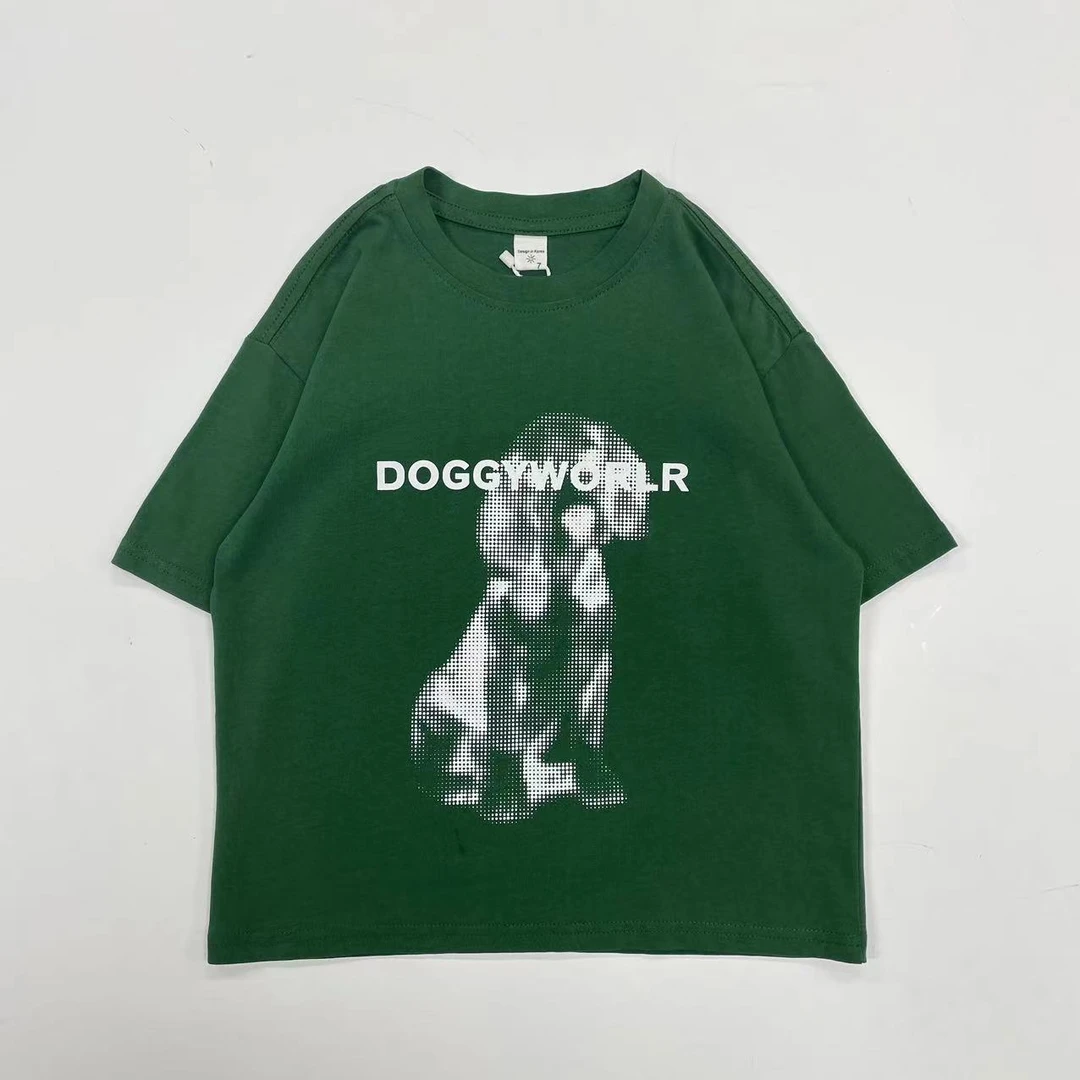 T恤休闲短袖潮酷百搭字母小狗夏季童装T恤 XY-WB011