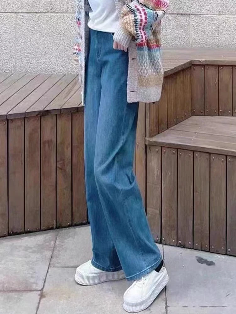 新款时尚宽松简约香蕉牛仔裤子 （加长版）5192588显瘦女高腰休闲