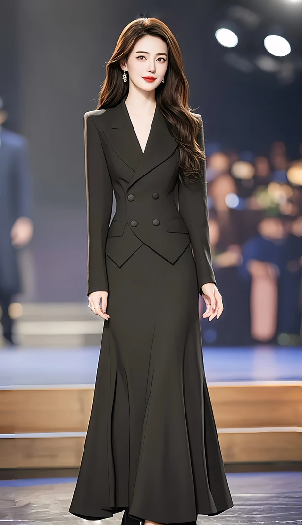 入秋搭配一整套漂亮女装高端时尚出席重要场合的职业两件套装裙