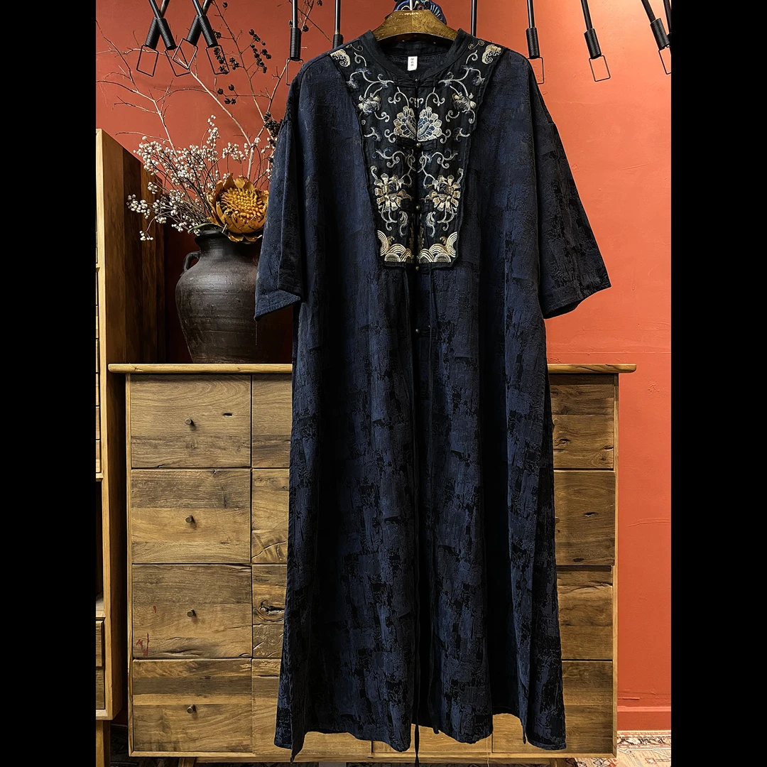 羊在在高端国风民族风复古重工刺绣设计师款开衫气质KS90015