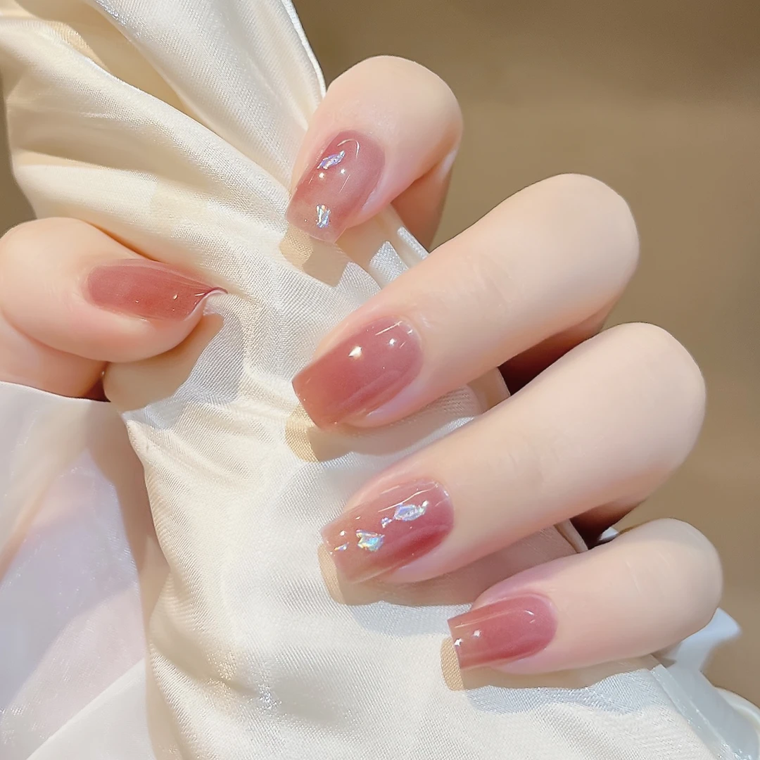 【ES651特价】20指照灯变硬的uv半固化凝胶美甲贴纸全贴半烤指甲贴