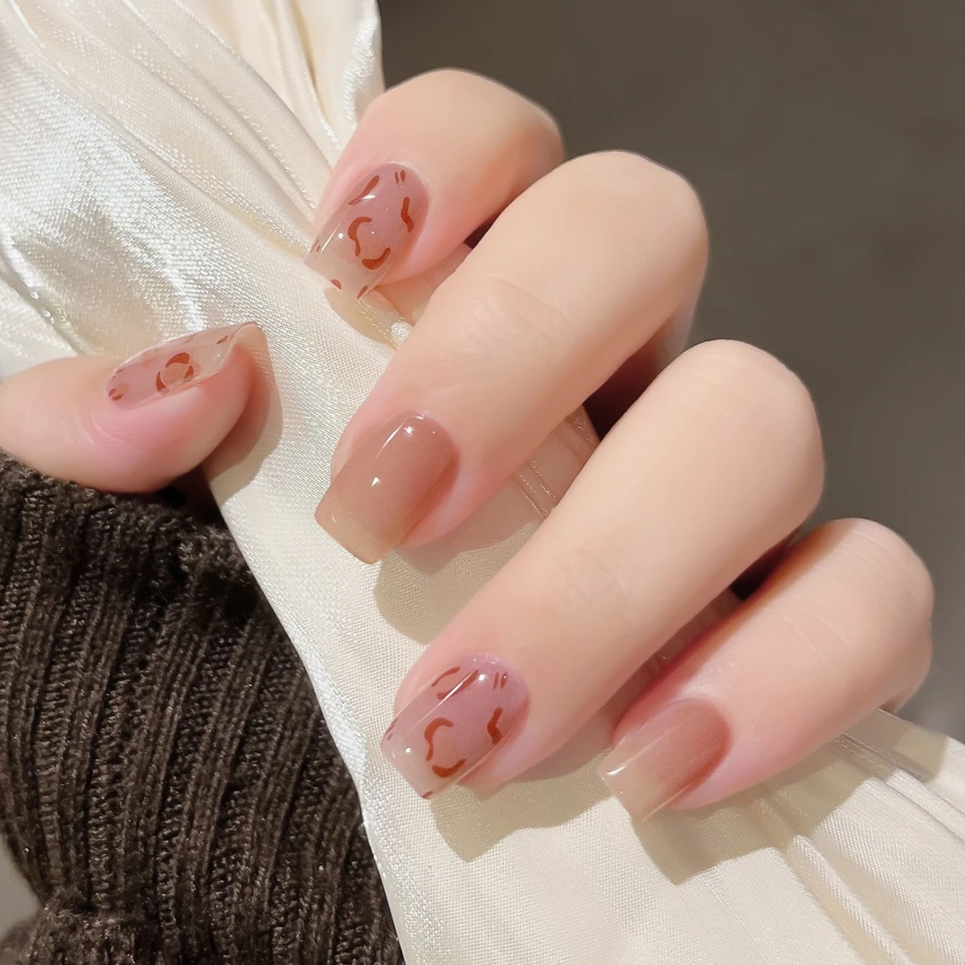 【ES326特价】20指照灯变硬的uv半固化凝胶美甲贴纸全贴半烤指甲贴