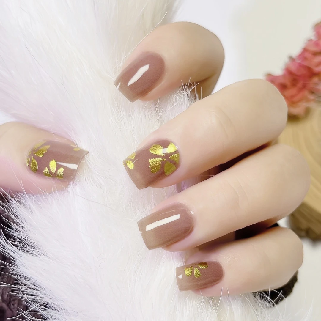 【ES281特价】20指照灯变硬的uv半固化凝胶美甲贴纸全贴半烤指甲贴