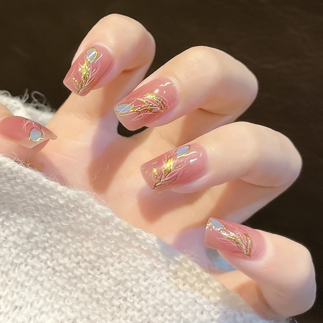 【ES1136火离】以粉丝为命名20指照灯变硬的uv半固化凝胶美甲贴纸全