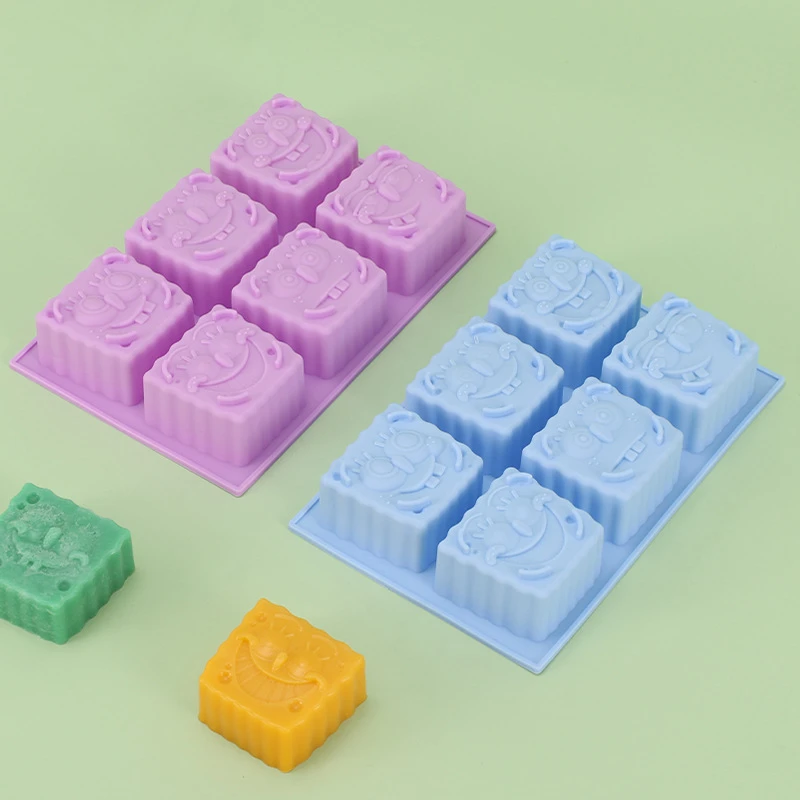 卡通海绵宝宝硅胶蛋糕模双皮奶冰块果冻手工皂钵仔糕米糕烘焙模具