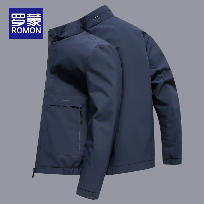 罗蒙男士立领夹克男中青年商务工装外套男款爆款2025新款秋冬男装