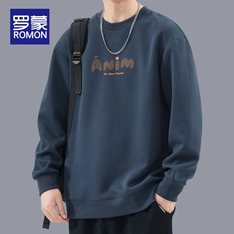 罗蒙男士秋冬款日系简约卫衣男2025新款百搭潮牌男装休闲上衣男款