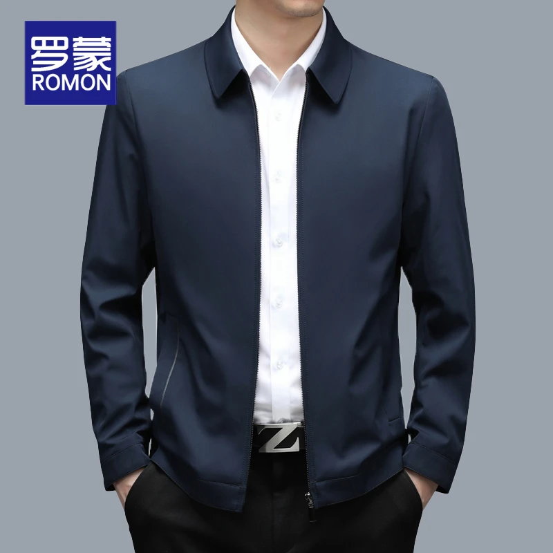 罗蒙男士商务休闲外套秋冬款行政夹克男款秋冬百搭时尚男装上衣男