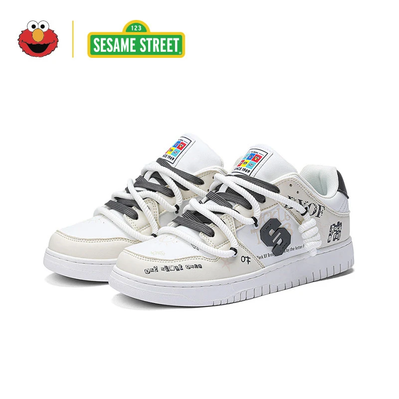 芝麻街女款板鞋2024新款爆款夏季透气休闲百搭小白潮鞋