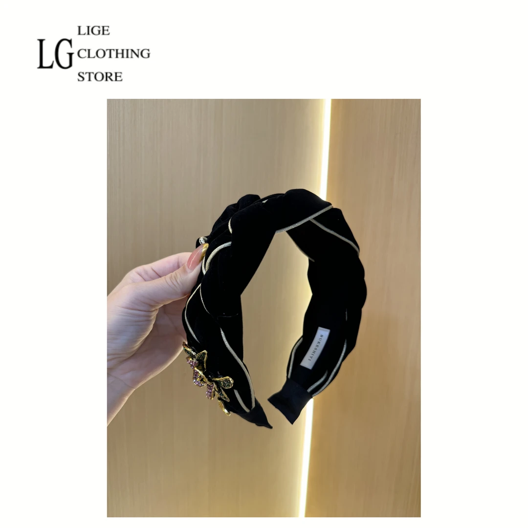 里格 原创设计【麻花玫瑰】编织款金属边饰韩版发饰 1519