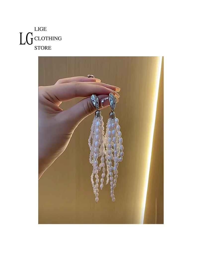 非金属仿珍珠耳饰 里格 手工串珍珠耳环 1047