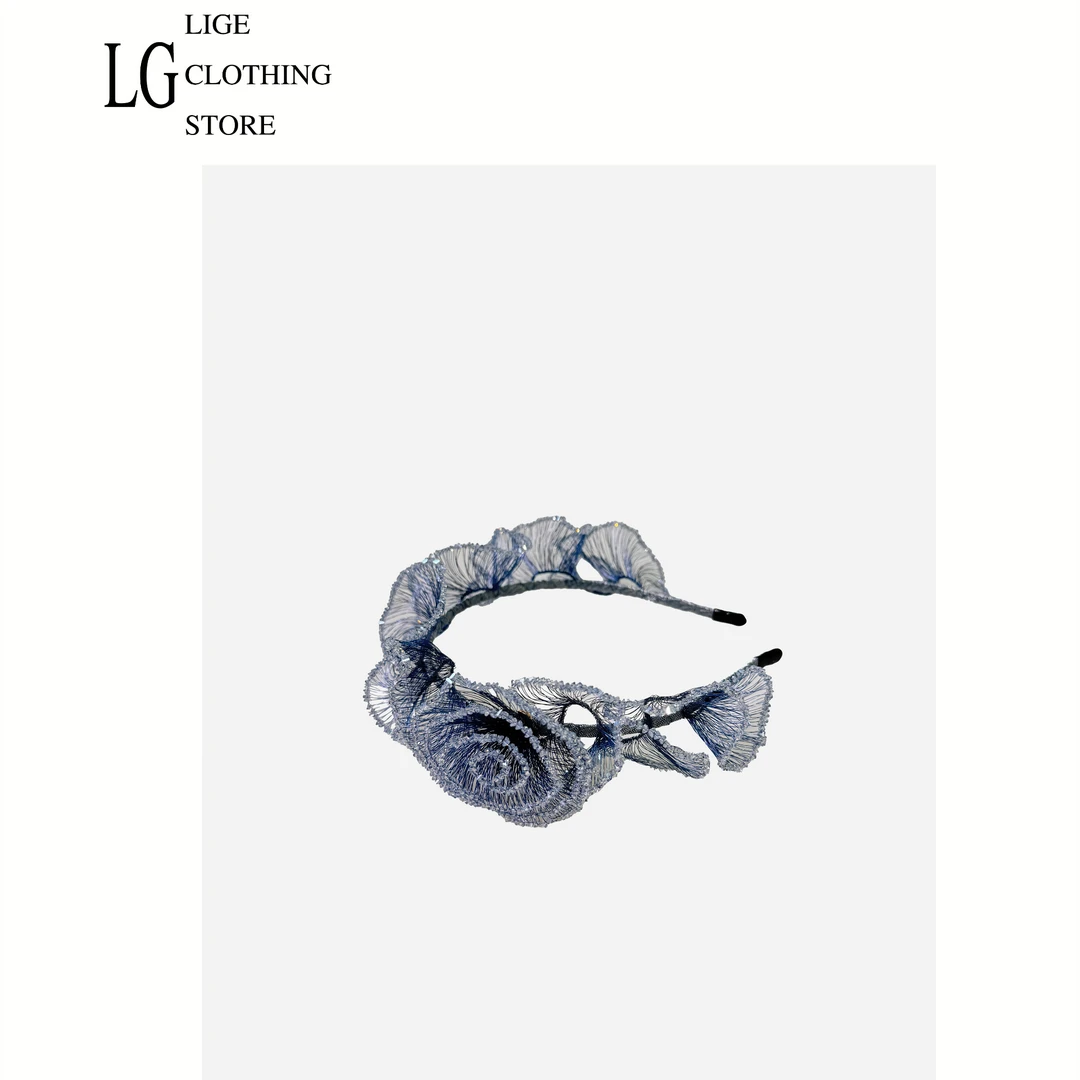 里格 蓝色玫瑰发箍 1113