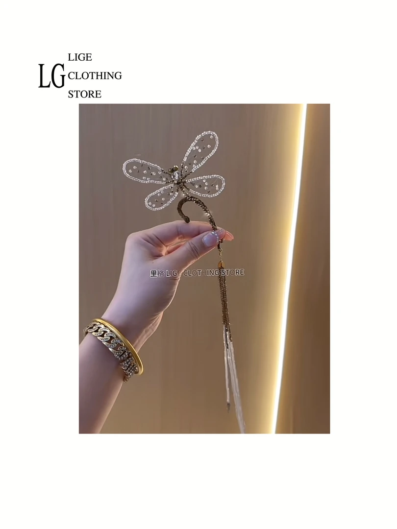 非金属仿水晶耳饰 里格 蜻蜓耳挂1168