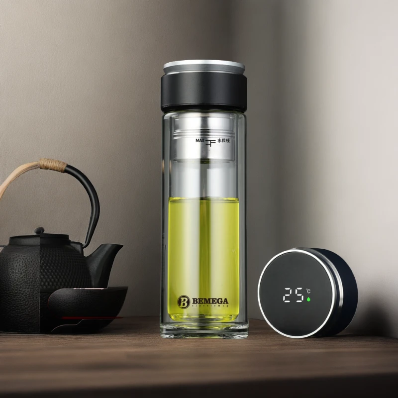 Bemega智能第二代磁弹泡茶杯磁吸水杯茶水分离杯盲盒双层玻璃杯子