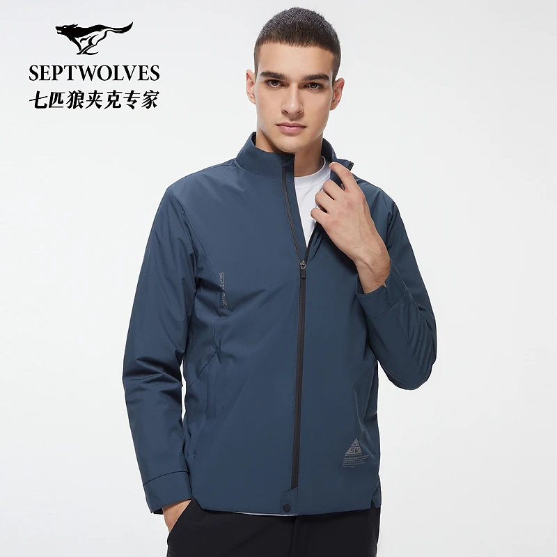 七匹狼梭织立领单茄克1H1B50101216