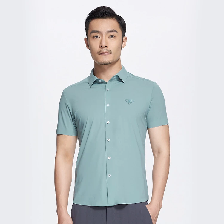 【冰氨纤维】七匹狼衬衫锦氨针织面料凉感清爽高弹舒适夏季休闲衬衫