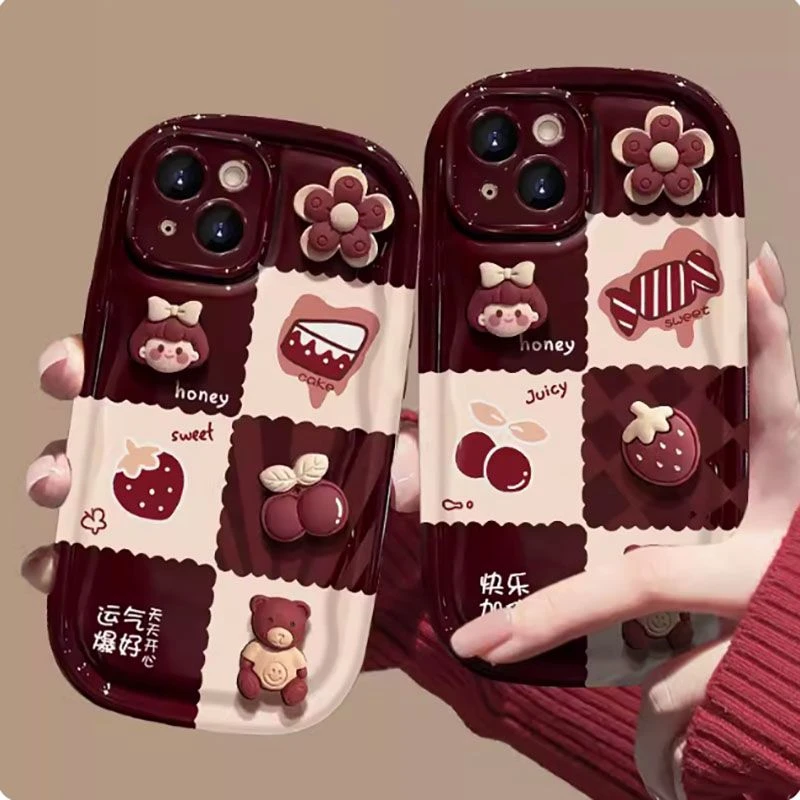快乐加倍立体公仔适iphone15/14/13手机壳OPPO/VIVO华为小米k60女