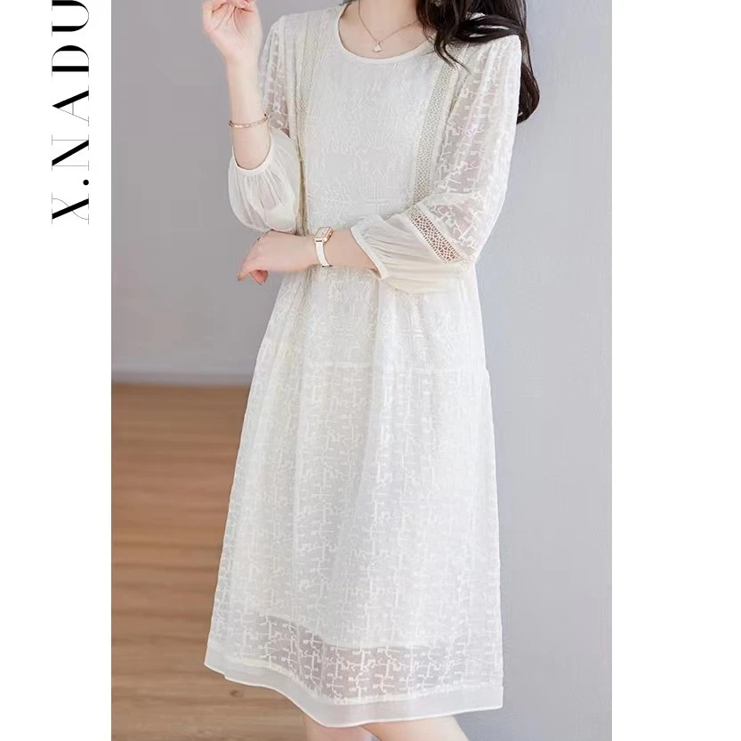 【奥兰多多&杨子家轻奢定制】新款刺绣连衣裙6560