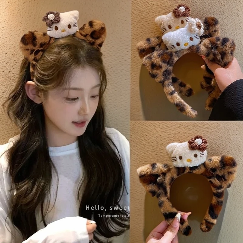 2024新款加厚头饰头箍豹纹小猫发箍压发洗脸高颅顶可爱显脸小