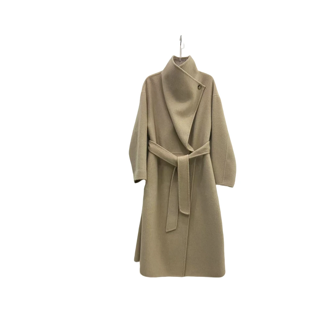 2024年女士秋冬时尚舒适高端气质通勤驼绒长款大衣