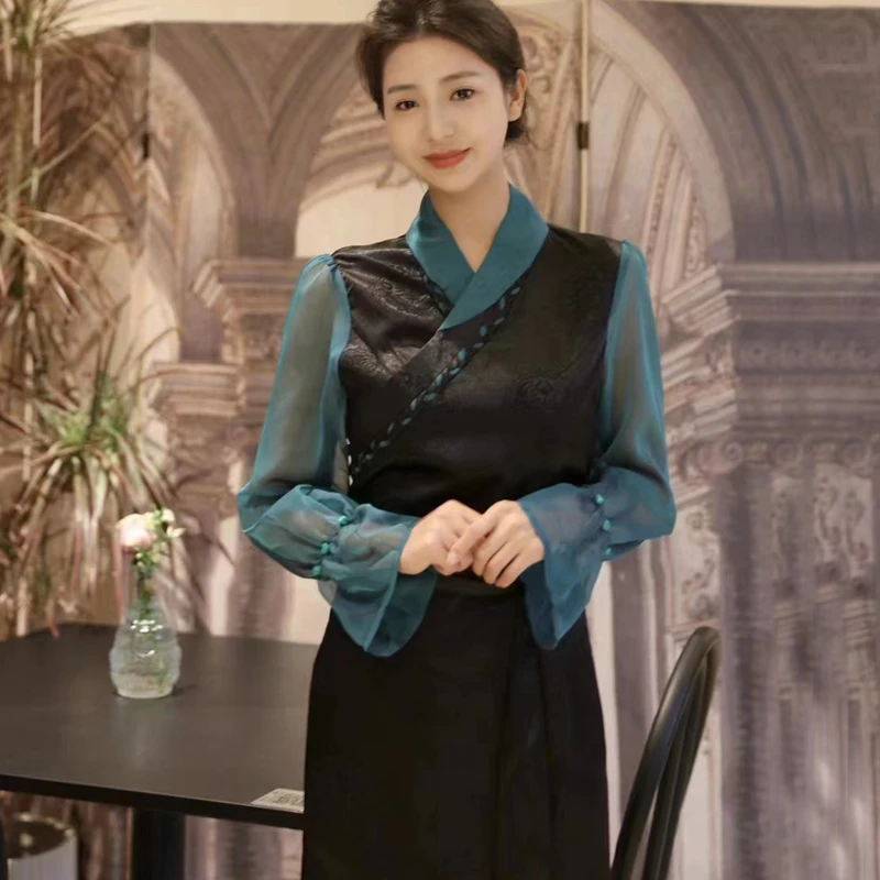 断码清仓丨藏族服装女装连衣裙夏季藏装博拉女士网红国风锅庄舞裙