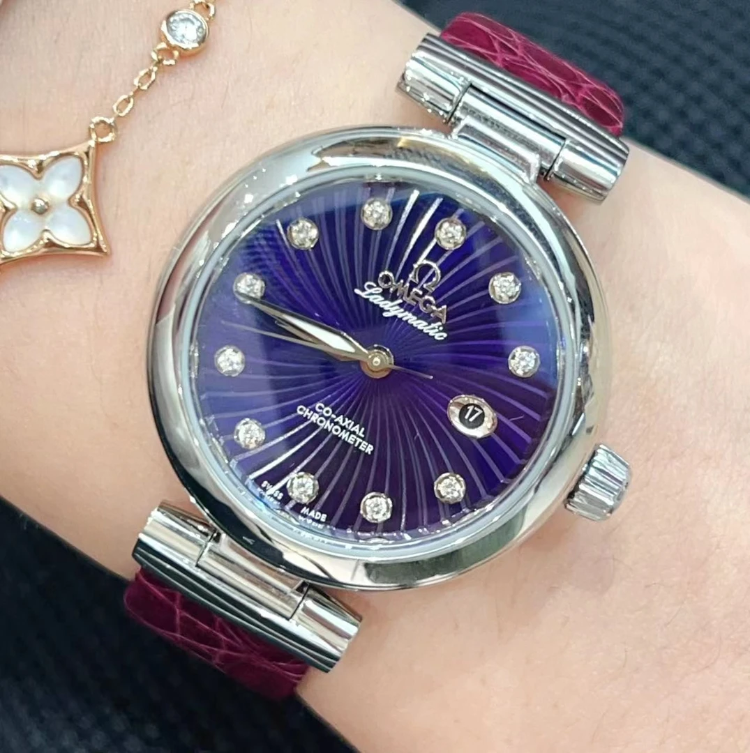 99新 Omega/欧米茄 碟飞紫盘/表径34mm 自动 大星女表