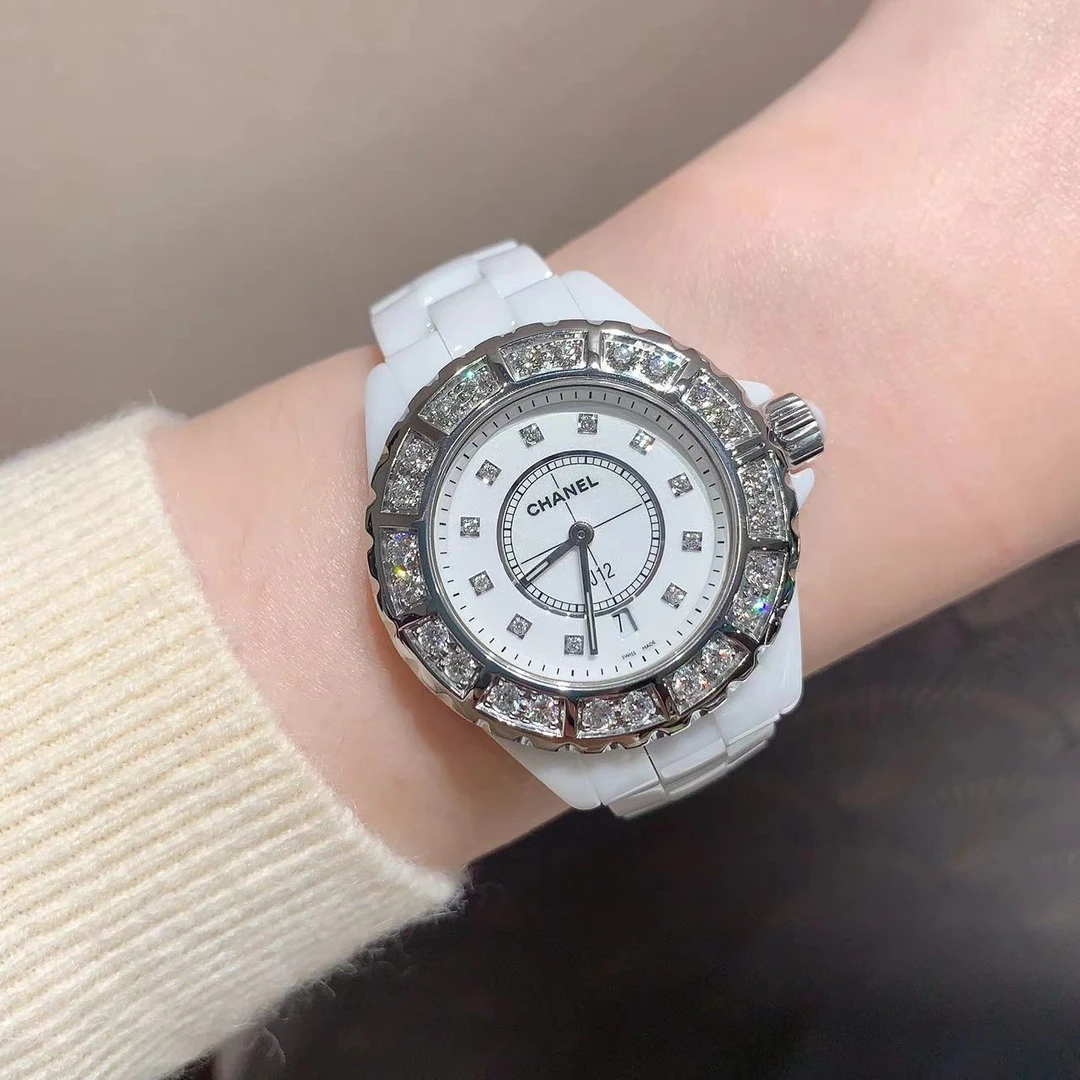 99新 Chanel/香奈儿 J12白陶/石英/33mm/16#