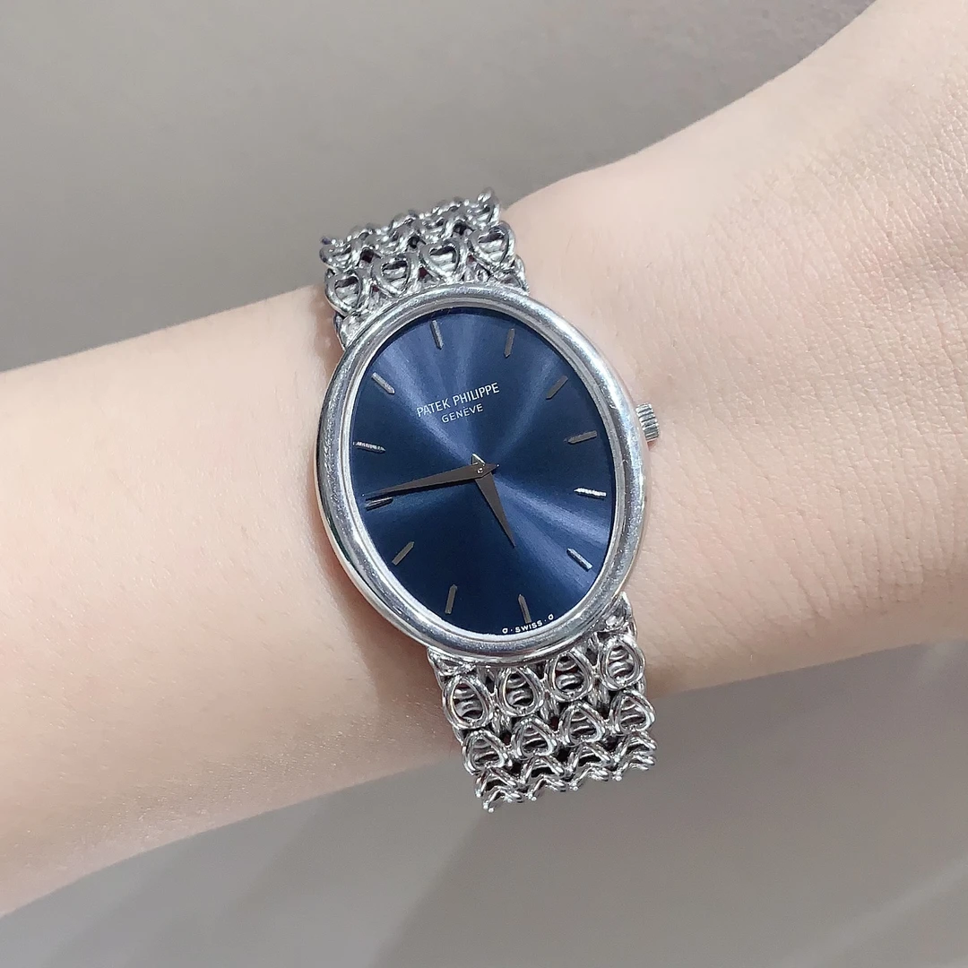 99新 Patek Philippe/百达翡丽 椭圆白金盘表径35×30mm/女表